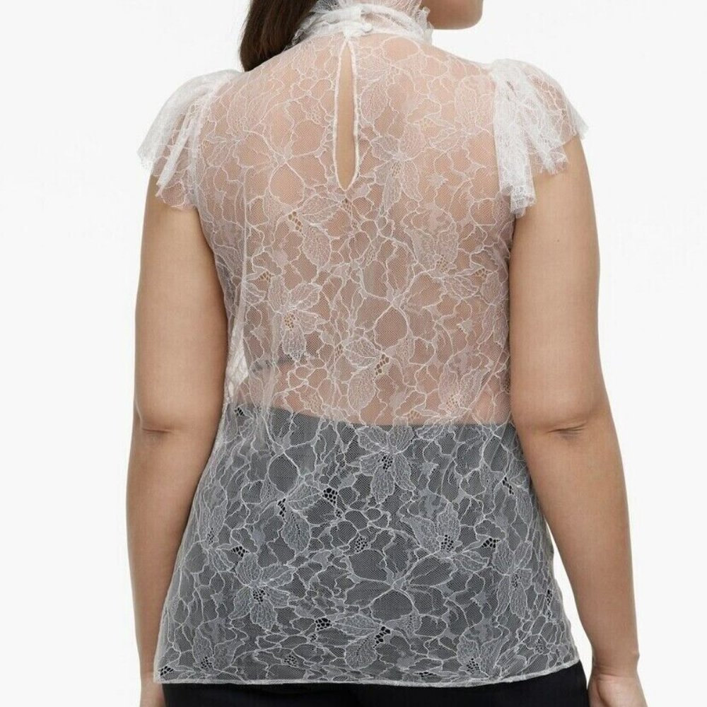 SZ Small RUFFLED LACE TOP LIMITED EDITION ZARA REF 2538/752 - Picture 2 of 7